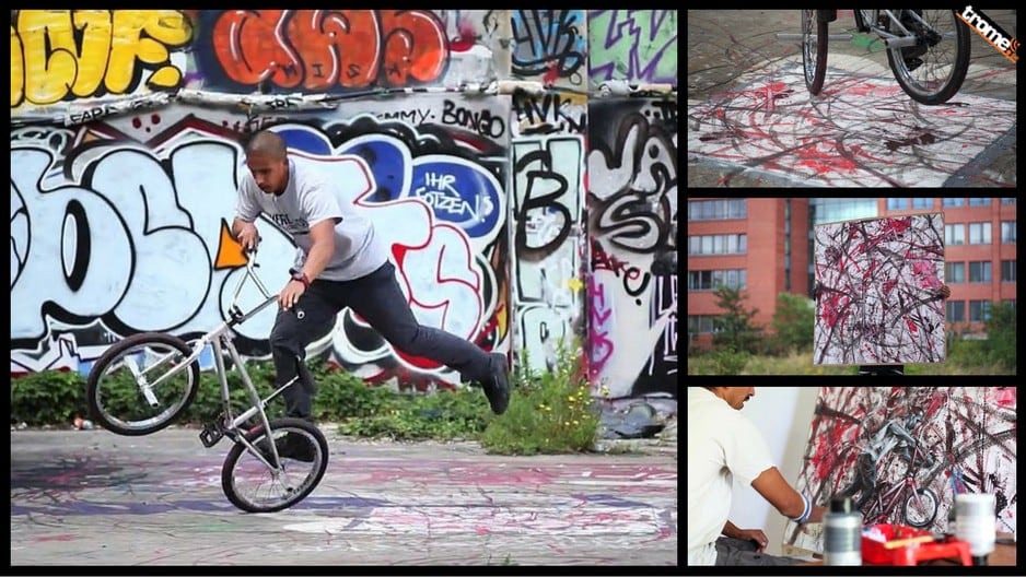 Los peruanos Wesr Figueroa (artista urbano) y Camilo Gutiérrez (BMX free style) decidieron mezclar el arte y la bicicleta y este fue el interesante resultado. Ambos viven en Berlín, Alemania. (Fotos: Wildschnitt Film-Photo)