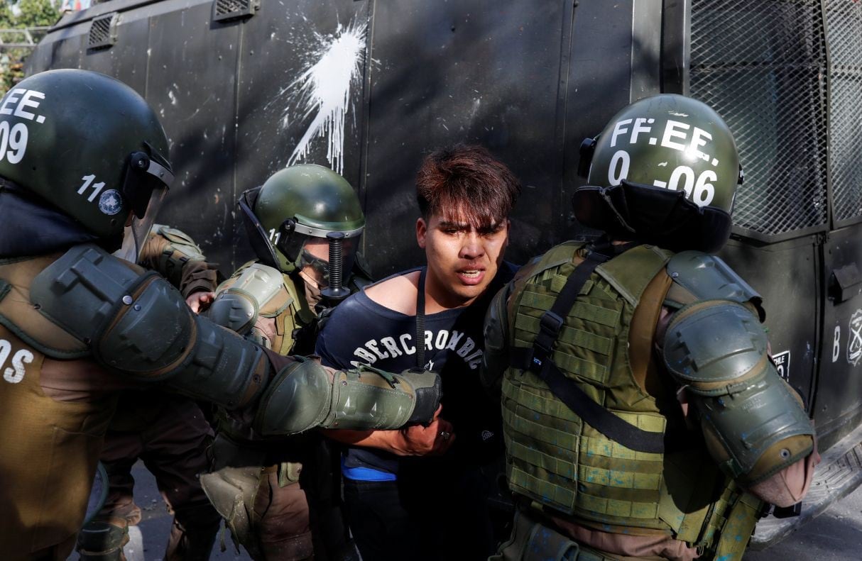 Chile: incidentes en gran concentración contra Sebastián Piñera. (Foto: Reuters)