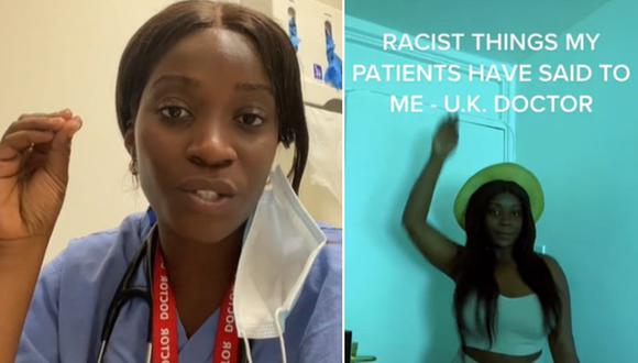 En esta imagen se aprecia a la doctora que reveló las frases racistas que le dicen por su color de piel. (Foto: @dryaaoheema / TikTok)