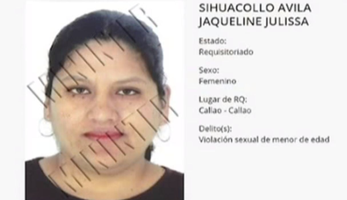 Jaqueline Julissa Sihuacollo Ávila violó a un menor de edad con discapacidad y por su paradero se ofrecen 15 mil soles.
