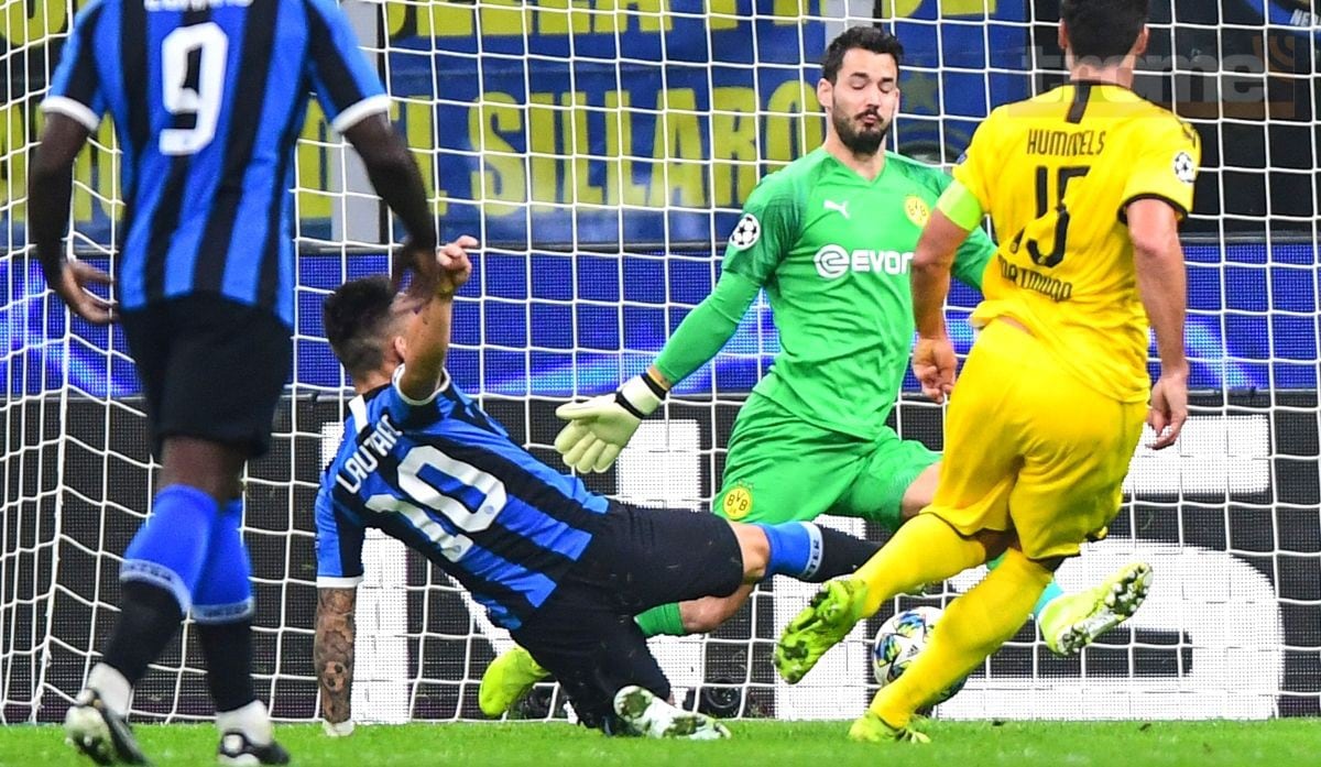 Lautaro Martínez abrió la cuenta  para Inter ante Borussia Dortmund