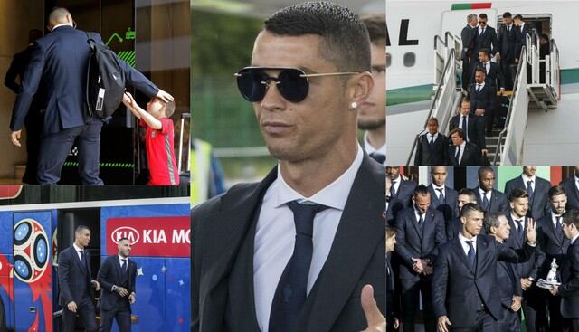 Cristiano Ronaldo llegó a Rusia.