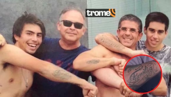 Javier Carmona y el tatuaje que se hizo con sus dos hijos Lucas y Tadeo.