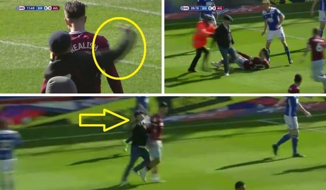 Videos virales: Brutal agresión de hincha a jugador de Aston Villa en pleno partido genera indignación mundial