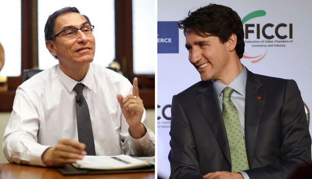 Martín Vizcarra fue felicitado por el primer ministro de Canadá. (Composición: Trome.pe / Fotos: AFP, USI)