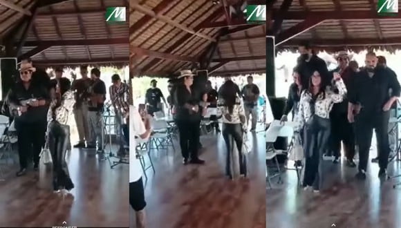 Un video muestra a tres mujeres llegando a una fiesta acompañadas por un grupo de hombres portando lo que parecían ser chalecos antibalas y metralletas. (Foto: captura de video)
