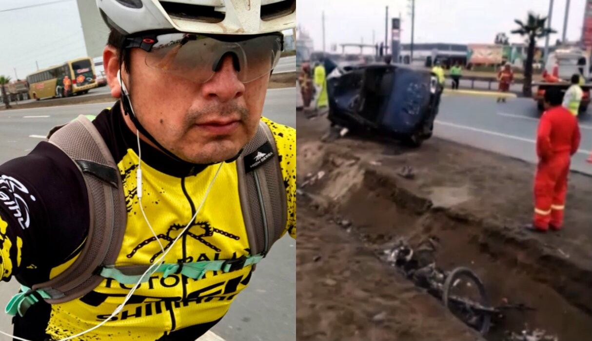 Ciclista muere tras ser atropellado por sujeto en presunto estado de ebriedad en la Panamericana Sur. Foto: Captura de América Noticias