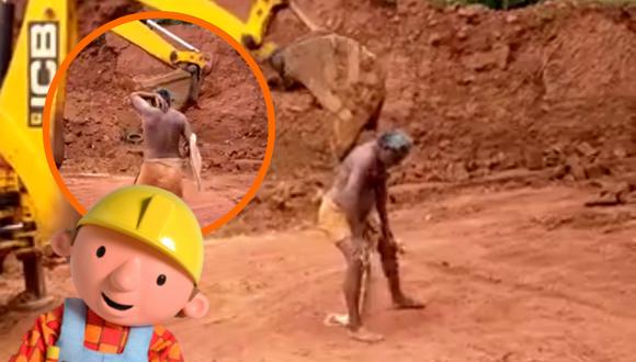 Un video viral muestra el peculiar uso que un hombre le dio a una máquina retroexcavadora en un sitio de construcción. | Crédito: ABDUL NASAR / Facebook.