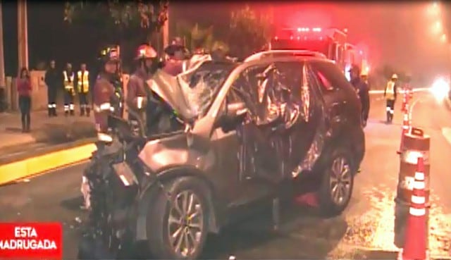 Accidente de tránsito en la Costa Verde. Foto: Captura de pantalla de América Noticias