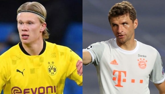 Thomas Müller se pronunció sobre la posibilidad de jugar con Haaland. Foto: AFP/Reuters.