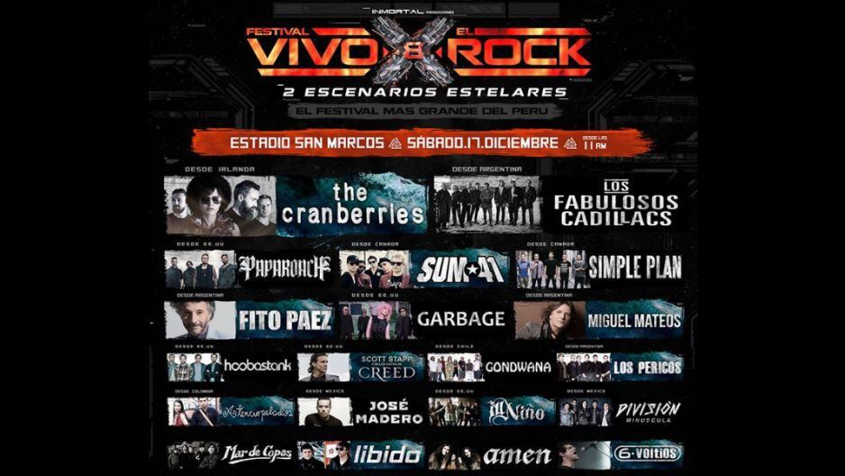 Vivo X el Rock 8: 'The Cranberries’ y ‘Los Fabulosos Cadillacs’ entre lo más esperado del festival
