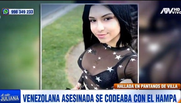 Joselyn Daniela Vásquez Hernández fue hallada muerta el último lunes en una acequia de los Pantanos de Villa, en Chorrillos. (ATV)