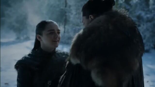 “Game of Thrones”: el emotivo reencuentro de Jon Snow y Arya. (Foto: Captura de pantalla)