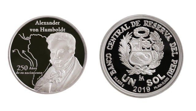 BCR lanza moneda de 1 sol alusiva a los 250 años del nacimiento de Alexander von Humboldt