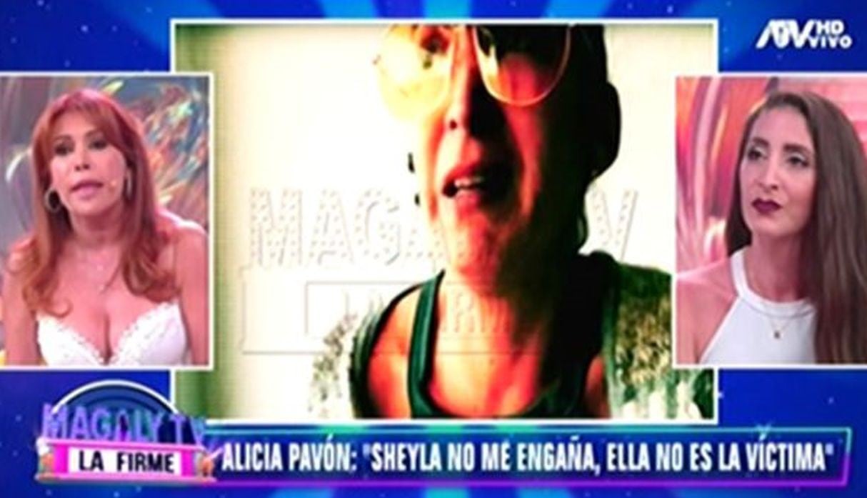 Magaly Medina discutió fuertemente con la hermana de Antonio Pavón por hacer llorar a Sheyla Rojas. (Capturas: ATV/Instagram)