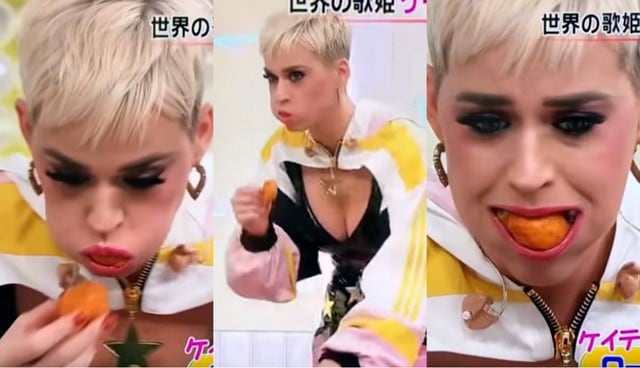 Katy Perry se mete 7 nuggets en la boca