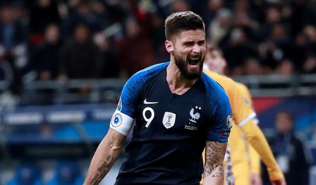 Francia remontó 2-1 a Moldavia con gol Giroud y clasificó a la próxima Eurocopa 2020