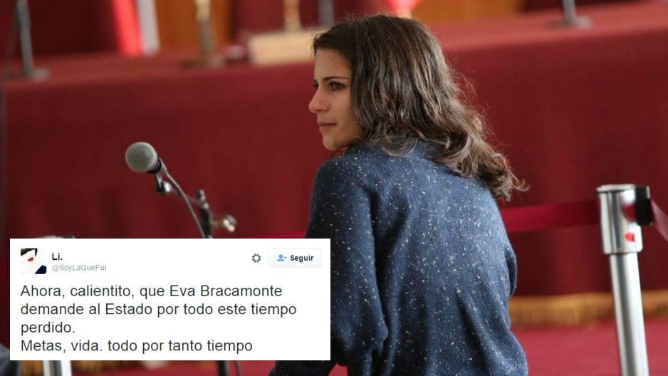Eva Bracamonte fue absuelta del asesinato de su madre Myriam Fefer y así reaccionaron en Twitter. (Imagen: Composición Trome)