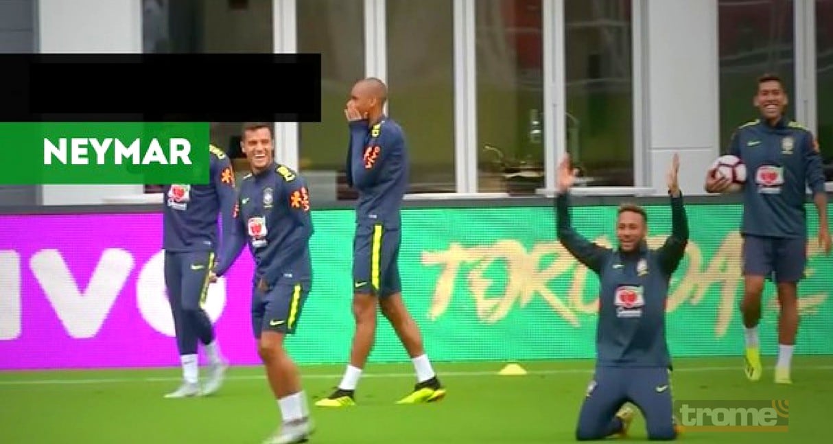 Neymar festejó tremenda huacha de Philippe Coutiño en entrenamiento de Brasil