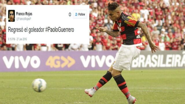 Twitter celebra doblete de Paolo Guerrero en el Flamengo vs. Atlético Mineiro (Foto: USI/Twitter)