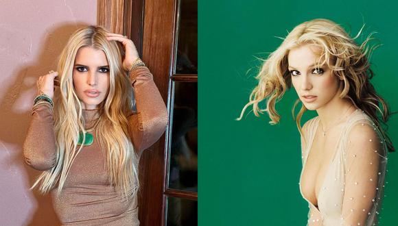 Britney Spears mostró sus rasgos similares a los de Jessica Simpson en una foto de sí misma en Instagram el viernes. (Ig: @britneyspears/jessicasimpson)