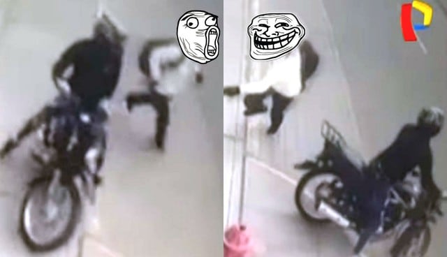 Delincuente en moto persigue a escolar para robarle pero niño lo esquiva épicamente y escapa. Foto: Captura de Buenos Días Perú