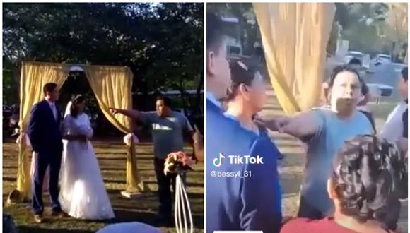 Hombre se mete a una boda para evitar por el descaro del novio. (Foto: @bessyl_31 / TikTok)