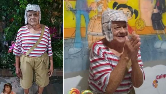 El abuelo ha ganado mucha popularidad en Internet por vestirse como ‘El Chavo del 8’. (Foto: (@celinhamanhaes / Twitter)