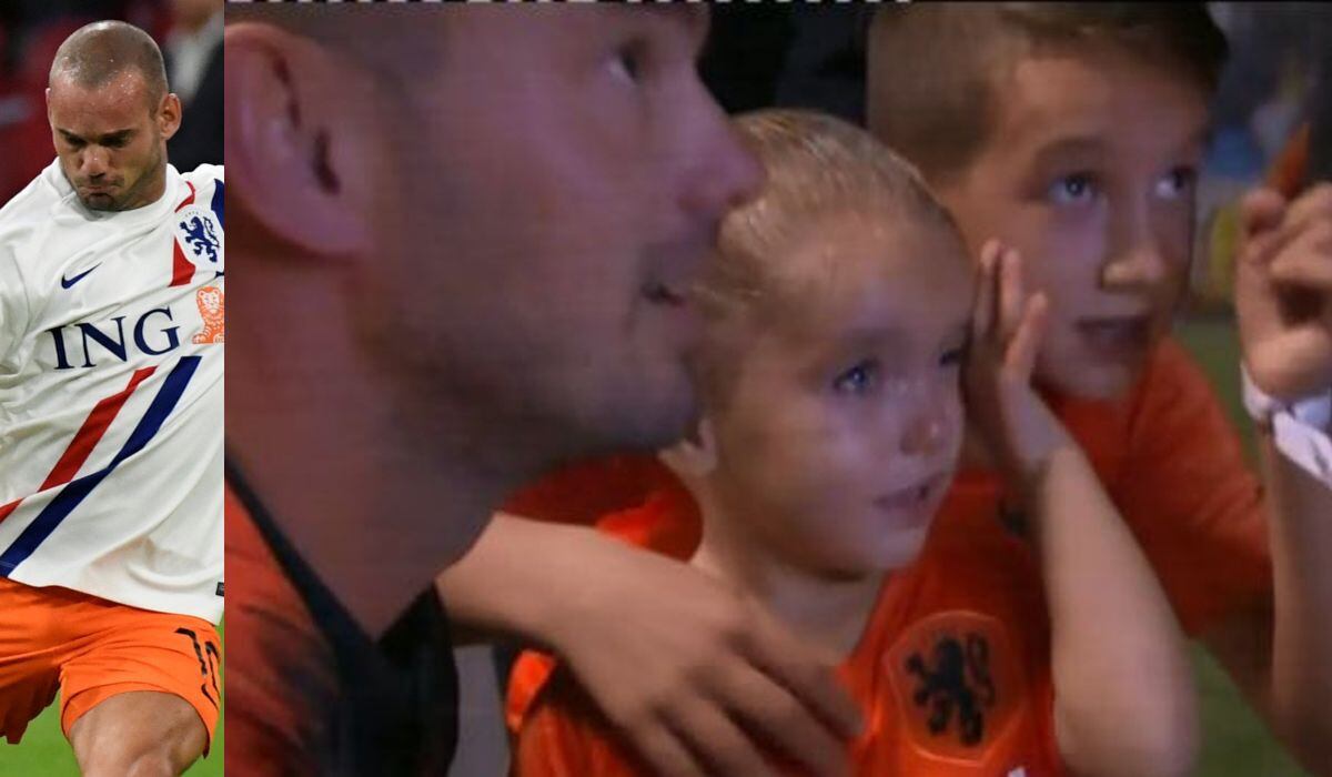 Perú vs Holanda: Wesley Sneijder se despide y su hija rompe en llanto en salida de los vestuarios