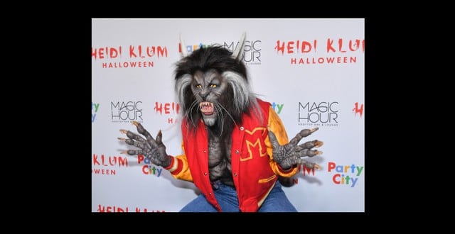 Heidi Klum se disfrazó de lobo adolescente en homenaje a Michael Jackson. (Fotos: Agencias)