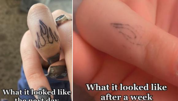 En esta imagen se aprecia el tatuaje que se hizo la joven de esta historia. (Foto: @taylorgehris / TikTok)
