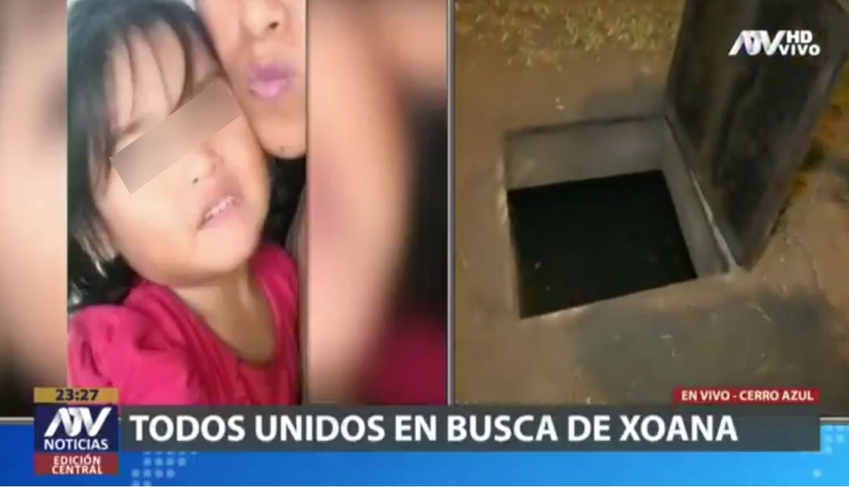 La pequeña Xoana habría sido encontrada sin vida en uno de los pozos de la Plaza de Armas de Cerro Azul.
