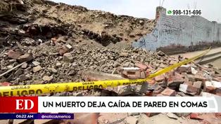 Comas: obrero muere aplastado tras caerle muro de concreto