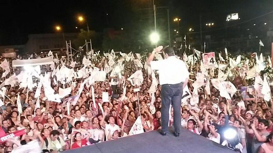 Alan García cerró campaña con mitin en Pueblo Libre. (@AlanGarciaPeru)