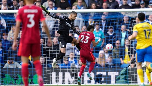 Luis Díaz puso el 1-0 del Liverpool vs. Brighton. (Foto: AP)
