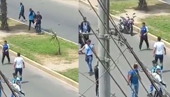 Impactantes imágenes tras enfrentamientos entre hinchas de Sporting Cristal y Universitario en Los Olivos. (Captura Twitter)