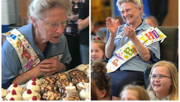 Escuela le hizo fiesta de cumpleaños sorpresa a conserje de 77 años. (Foto: YouTube | Charleston Gazette-Mail)
