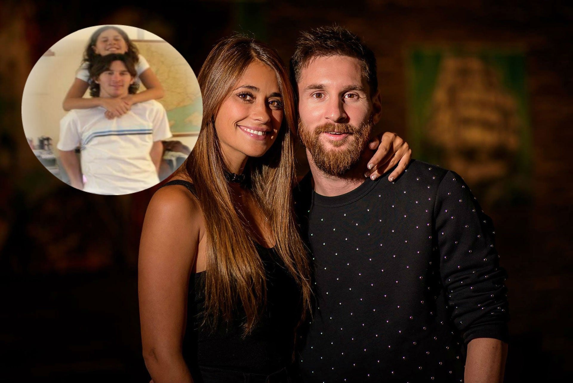 Lionel Messi la pasa de lo mejor en el día de su matrimonio y tiene tiempo hasta para bromear con su hermana menor.