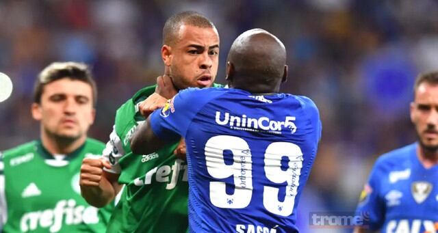 Así fue la bronca entre los jugadores de Cruzeiro tras clasificar a final de Copa Brasil frente a Palmeiras.