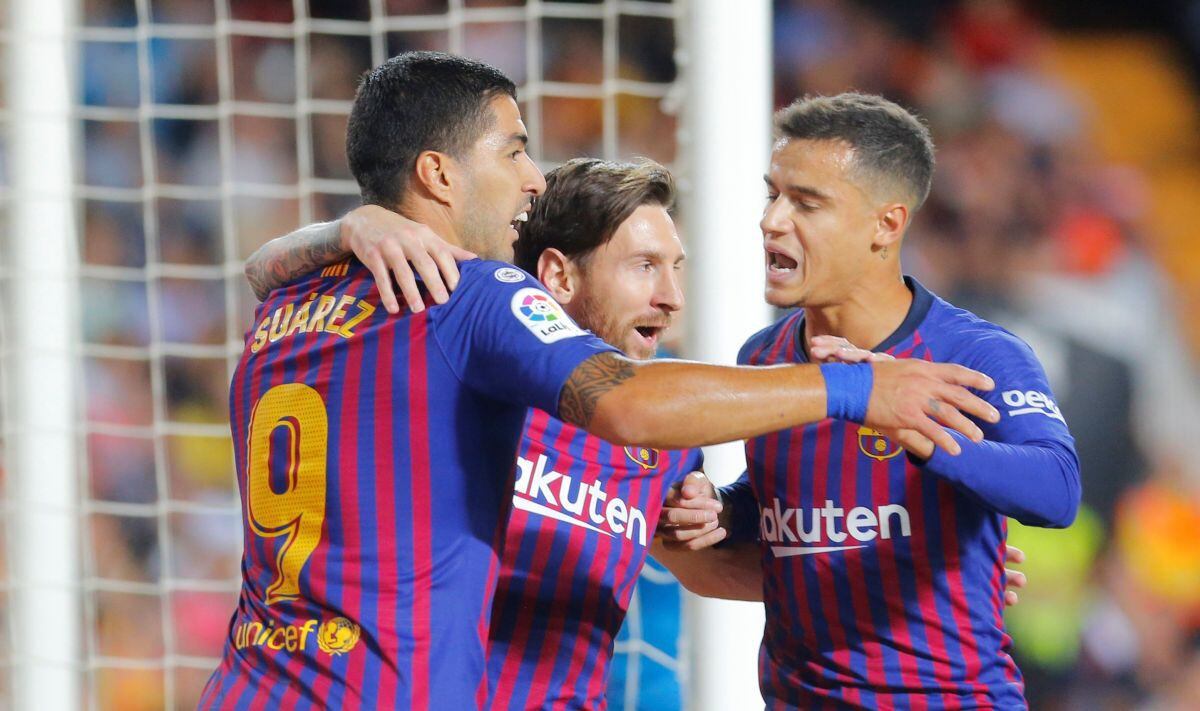 Barcelona empató 1-1 con Valencia con gol de Lionel Messi y cede el liderato al Sevilla de la Liga Santander