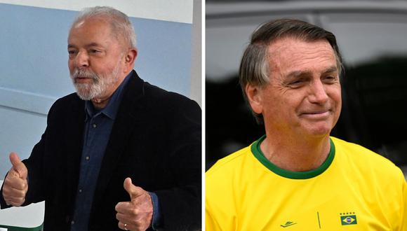 Los principales candidatos brasileros, Jair Bolsonaro y Lula da Silva. (Foto de Mauro Pimentel / Nelson Almeida / AFP)