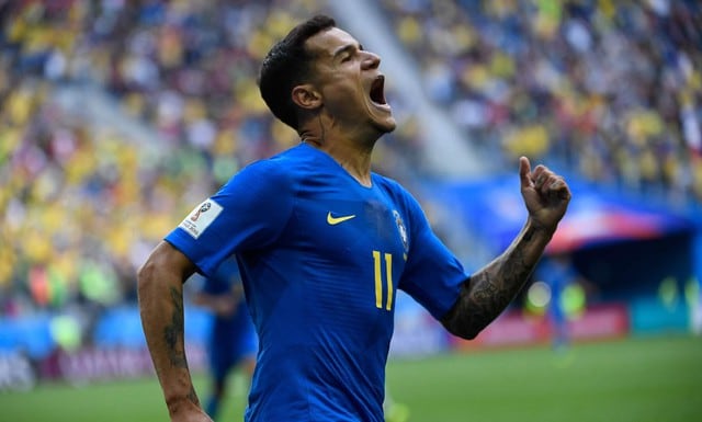 Brasil venció 2-0 a Costa Rica por el Grupo E y se encaminó a los octavos de final de Rusia 2018