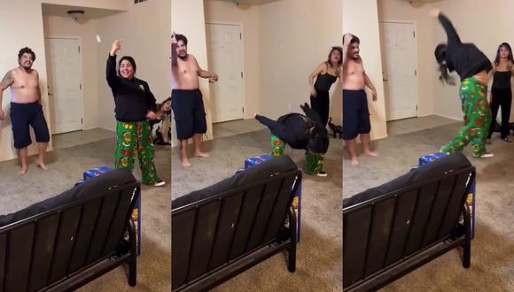 Un video viral muestra cómo una joven pasó un mal rato al demostrar sus dotes como gimnasta frustrada. | Crédito: @wild_rubez / TikTok.