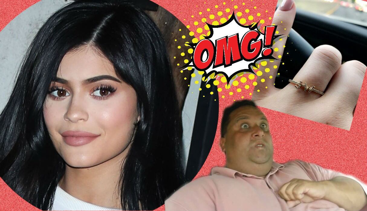 Kylie Jenner lució un anillo en Snapchat. (Composición: Trome.pe / Fotos: AFP)