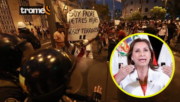 Dina Boluarte rechazó las violentas manifestaciones en Lima y varias partes del Perú. Foto: GEC