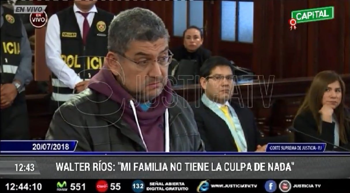 Walter Ríos pidió perdón a todos y pidió que no ataquen a su familia.