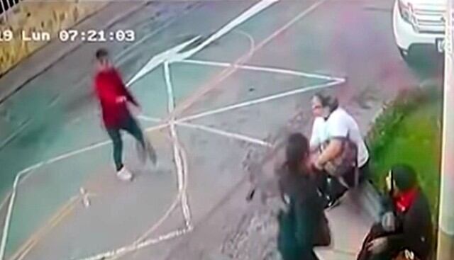 Profesoras de inicial son asaltadas en la puerta de colegio y la reacción de una de ellas te dejará sorprendido. Foto: Captura de Buenos Días Perú