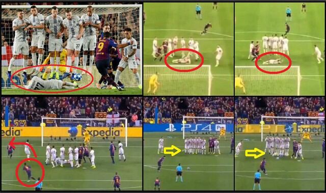 Luis Suárez festejaba pero esta estrategia de Inter evitó golazo de tiro libre de Barcelona