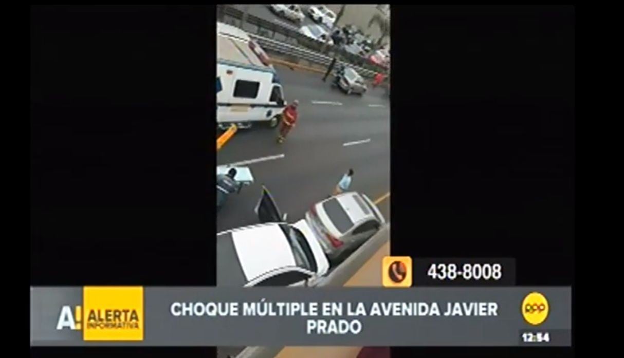 Choque múltiple en Vía Expresa Javier Prado, en San Borja. (Capturas: RPP TV)