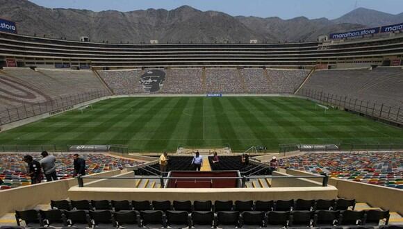 Representantes de Conmebol inspeccionaron el estadio monumental de Lima. (Foto: Fernando Sangama)